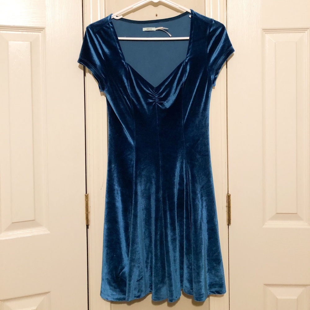 Sapphire Velvet Mini Dress